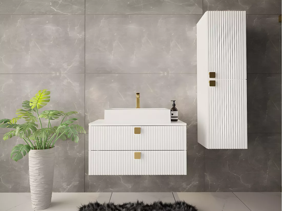 Armoire de toilette murale Orlvera 100, Blanc, À suspendre, Le nombre de portes: 2, 120cm
