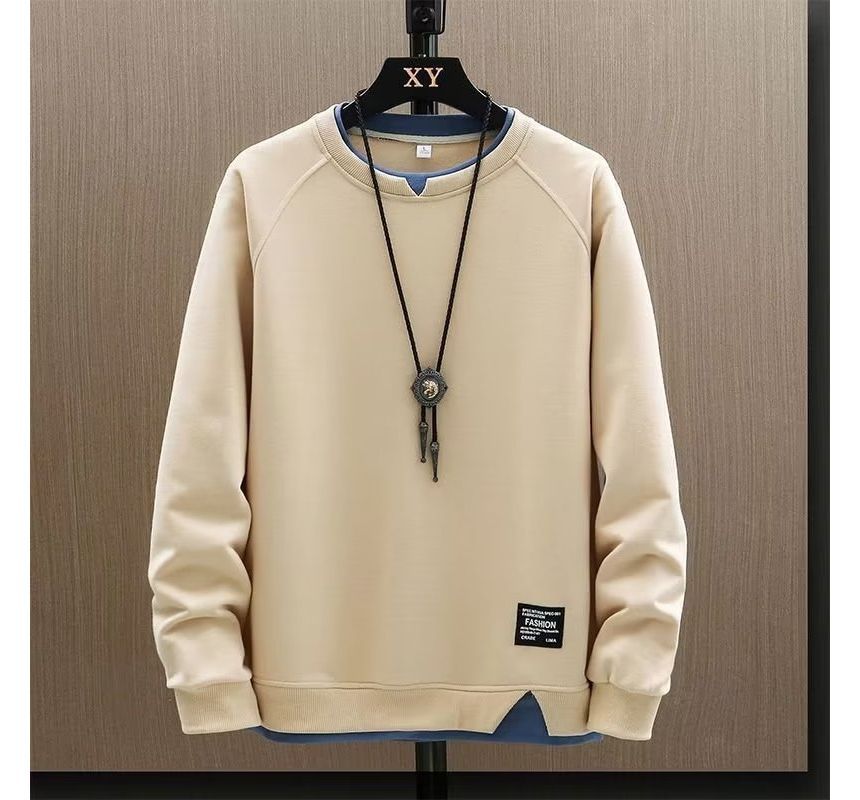 Acrius - Sweatshirt met lange mouwen, ronde hals en belettering