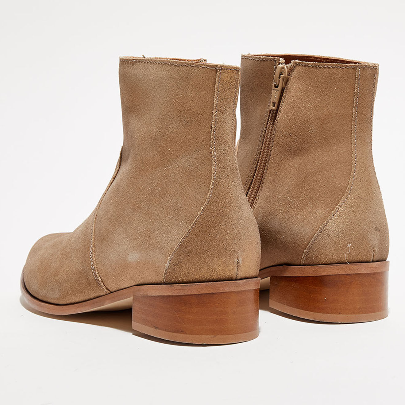 Anaki Bottines en Velours de Cuir Zabeth sable