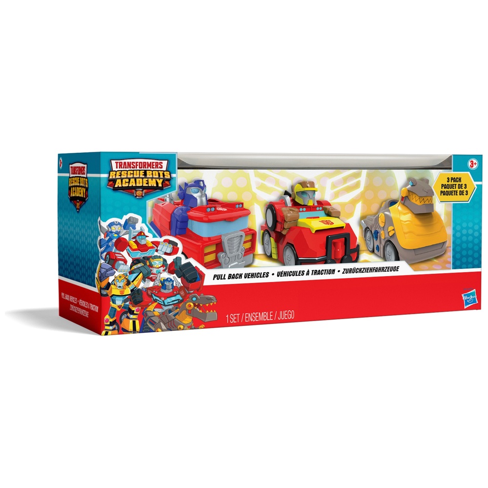 Transformers Rescue Bots Academy Rückziehfahrzeuge, 3er-Pack Sortiment