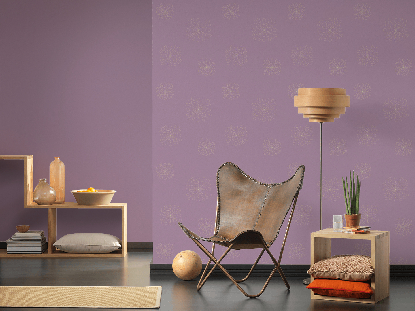 Vliestapete SCANDINAVIAN 2 -lila Metallic- 10 Meter