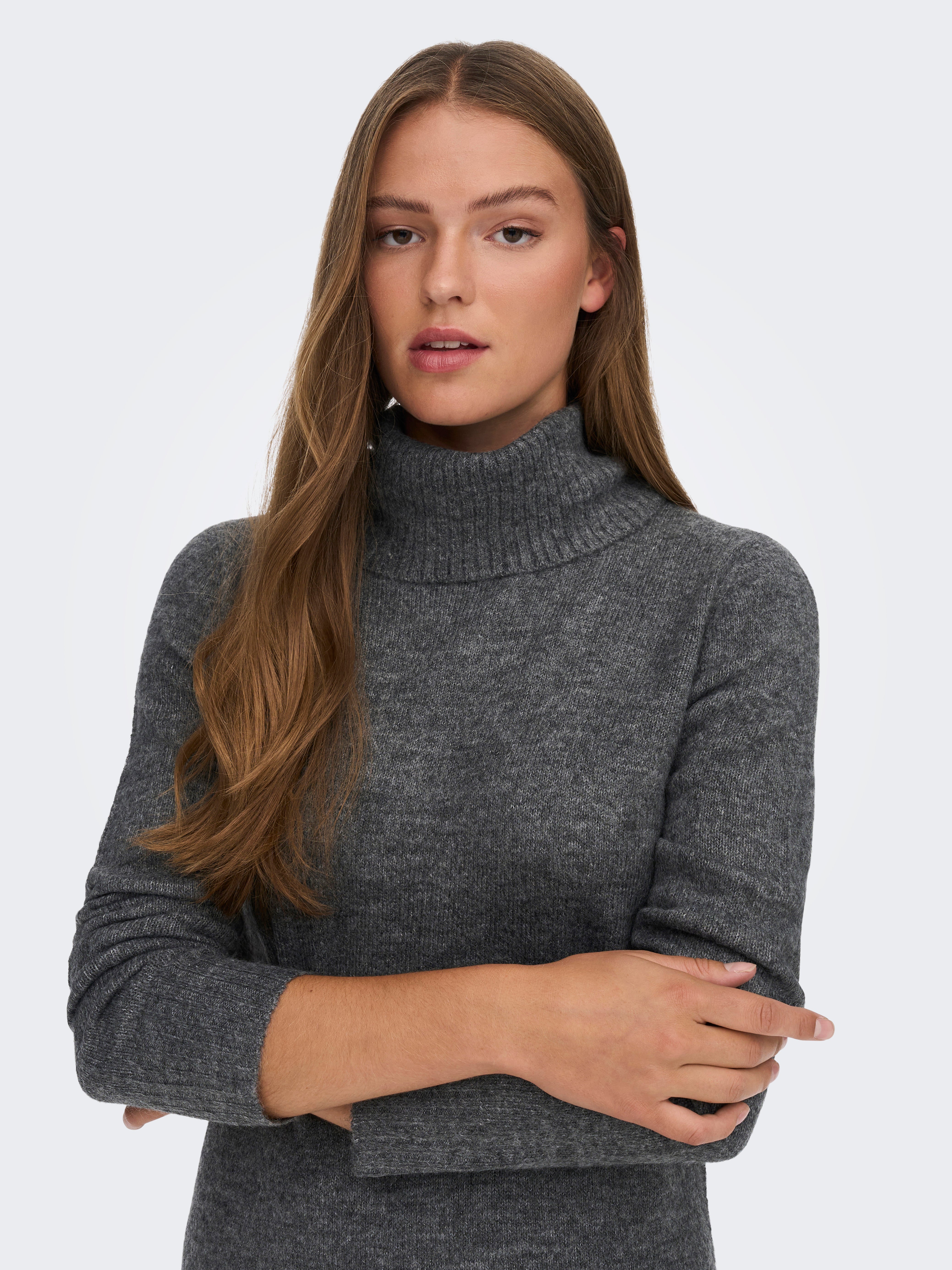 JDYELANORA Kurzes Kleid Dark Grey Melange