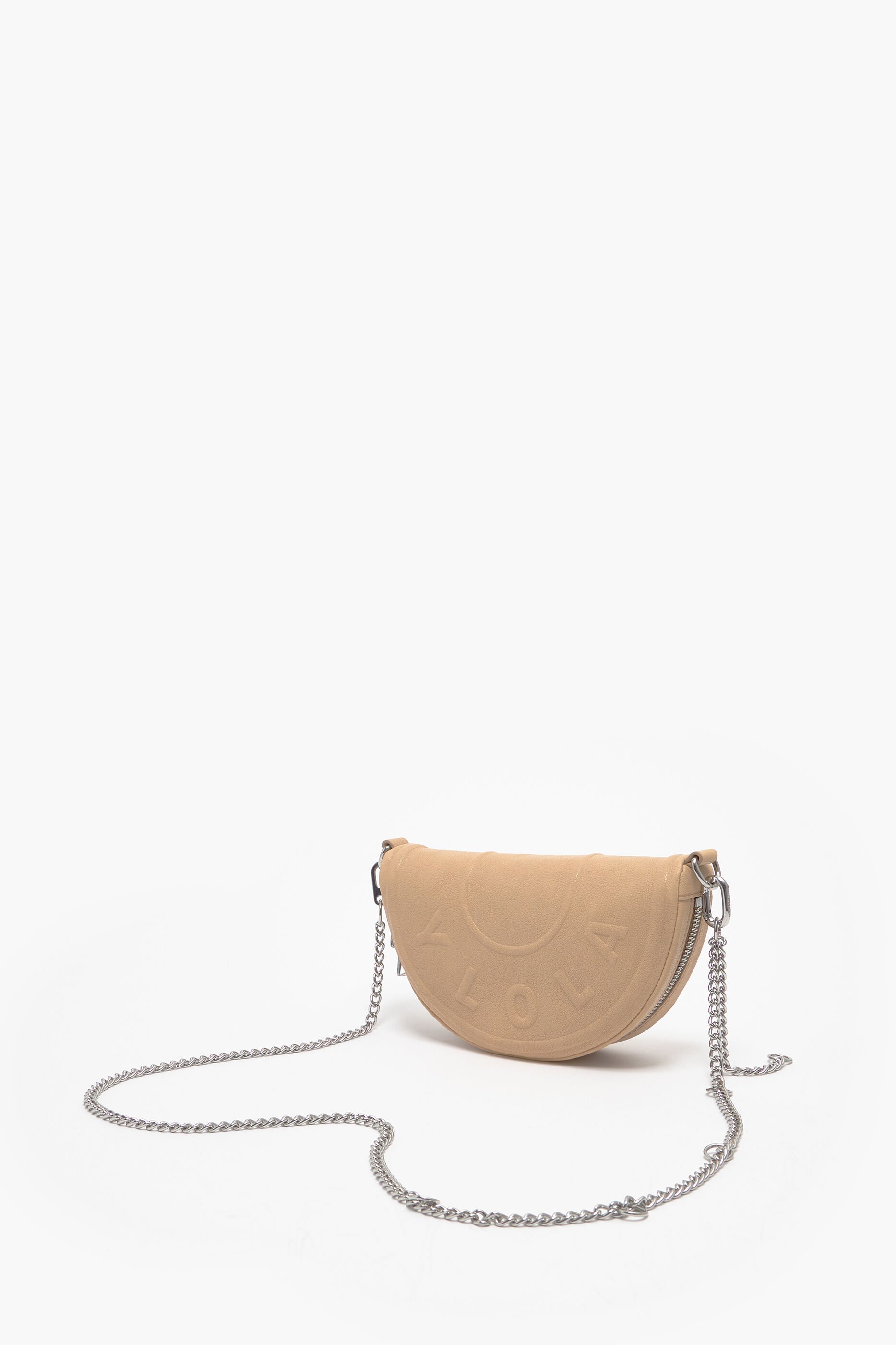 Bolsa de ombro Chimo XS em couro cor areia.