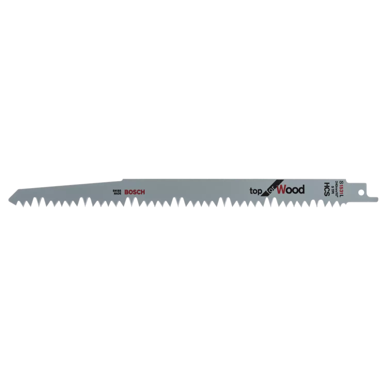 Bosch 2608650676 / S 1531 L Reciprozaagblad - 240 x 5TPI - Hout (5st)