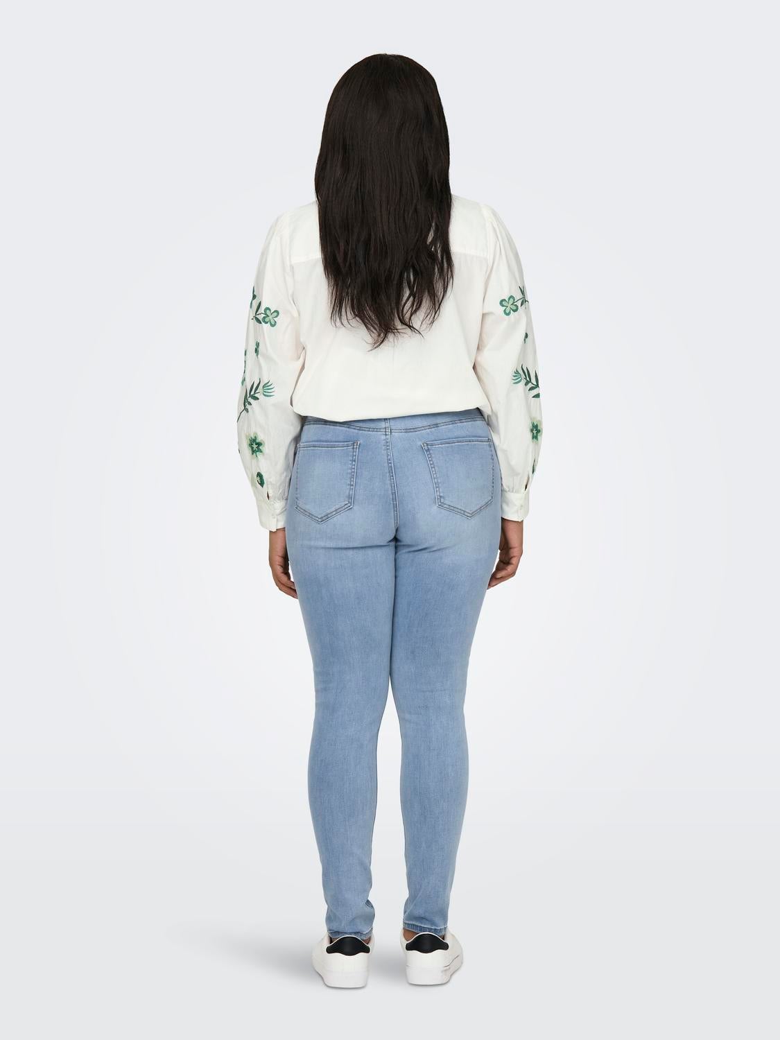 CARROSE Hohe Taille Skinny Fit Jeans Light Blue Denim