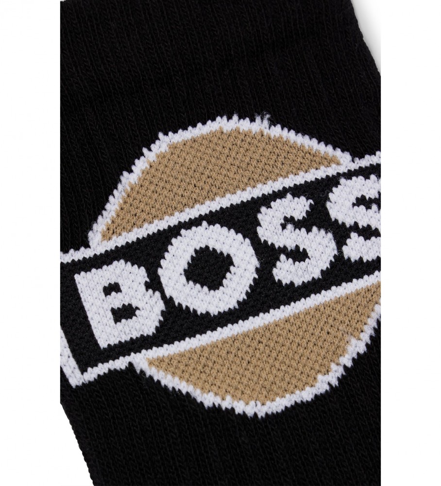 Meias pretas caneladas BOSS