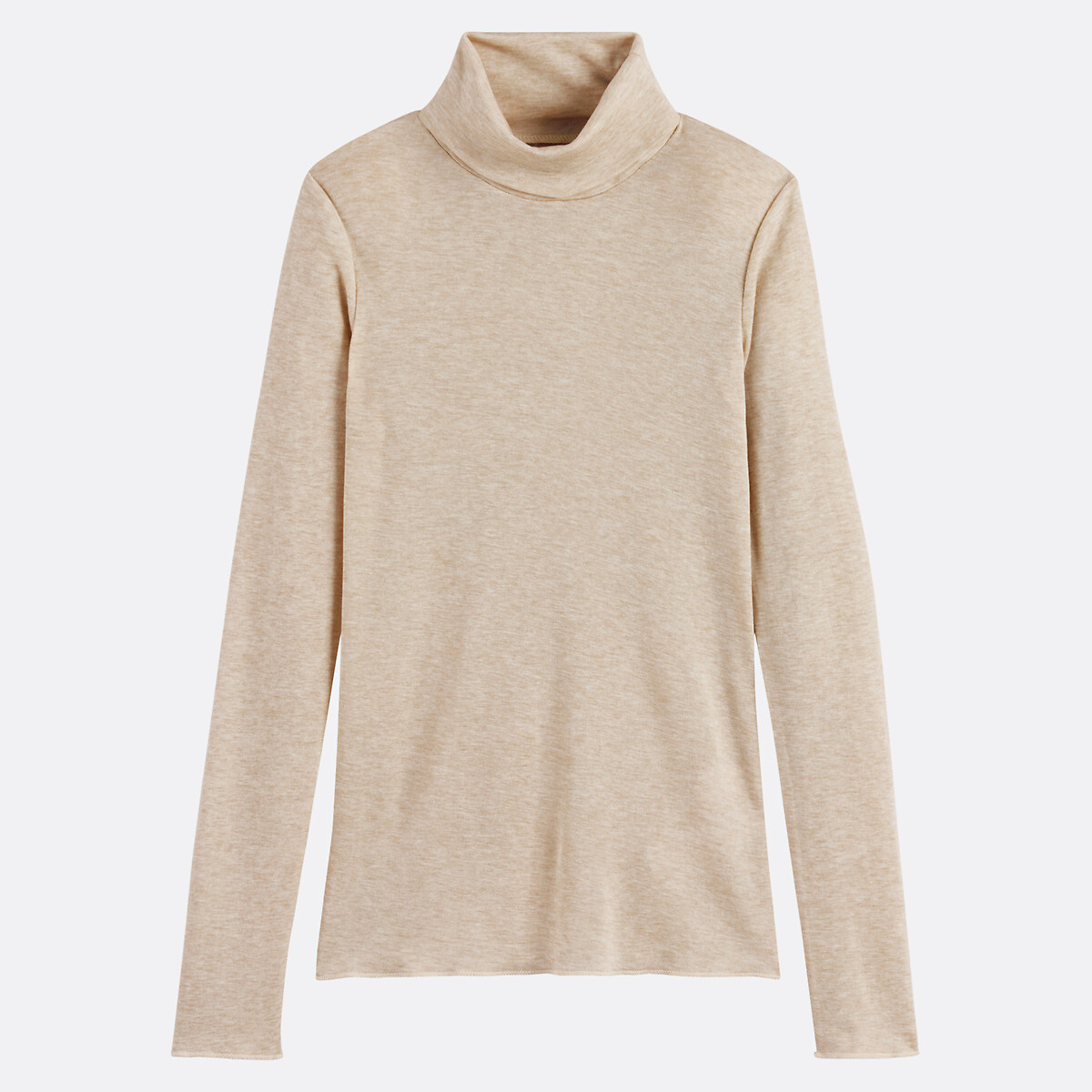 COLEÇÃO LA REDOUTE<br>Camiseta de gola alta em mistura de liocel, mangas compridas