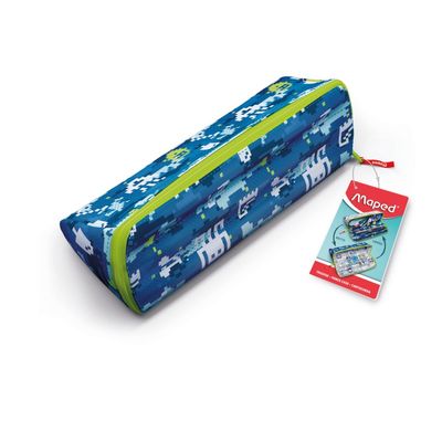 Maped - Trousse à ouverture XXL Motif - pixel bleu - réversible et personnalisable