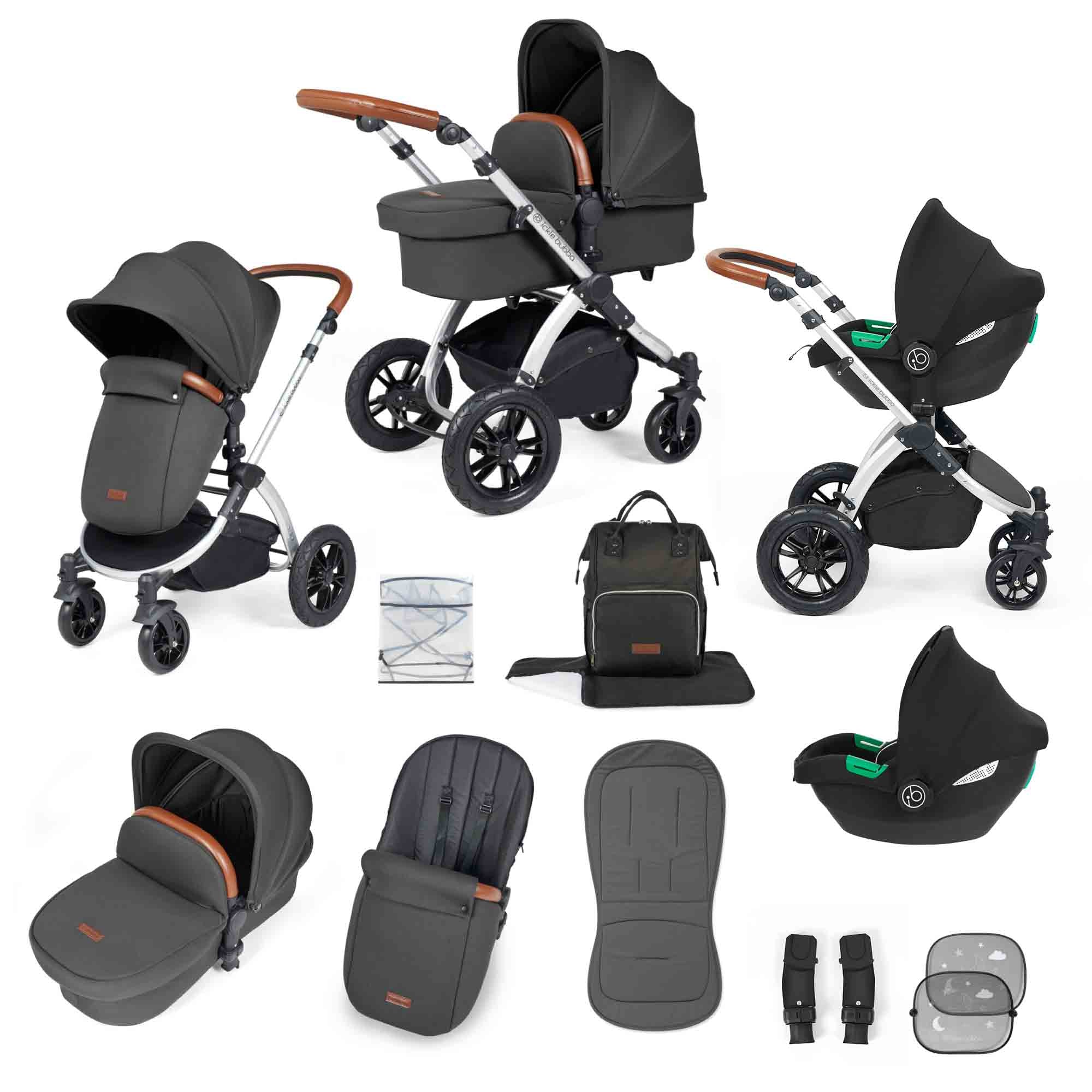 Système de voyage Stomp Luxe 3-en-1 i-Size avec siège auto Cirrus