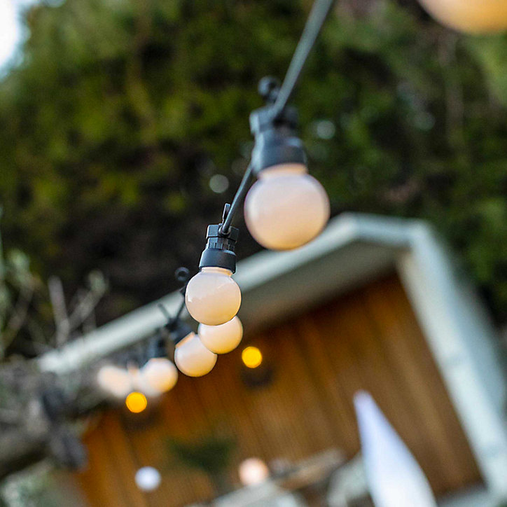 Guirlande solaire LED Party Milky Solar 100lm IP44 1W blanc chaud L3,750m