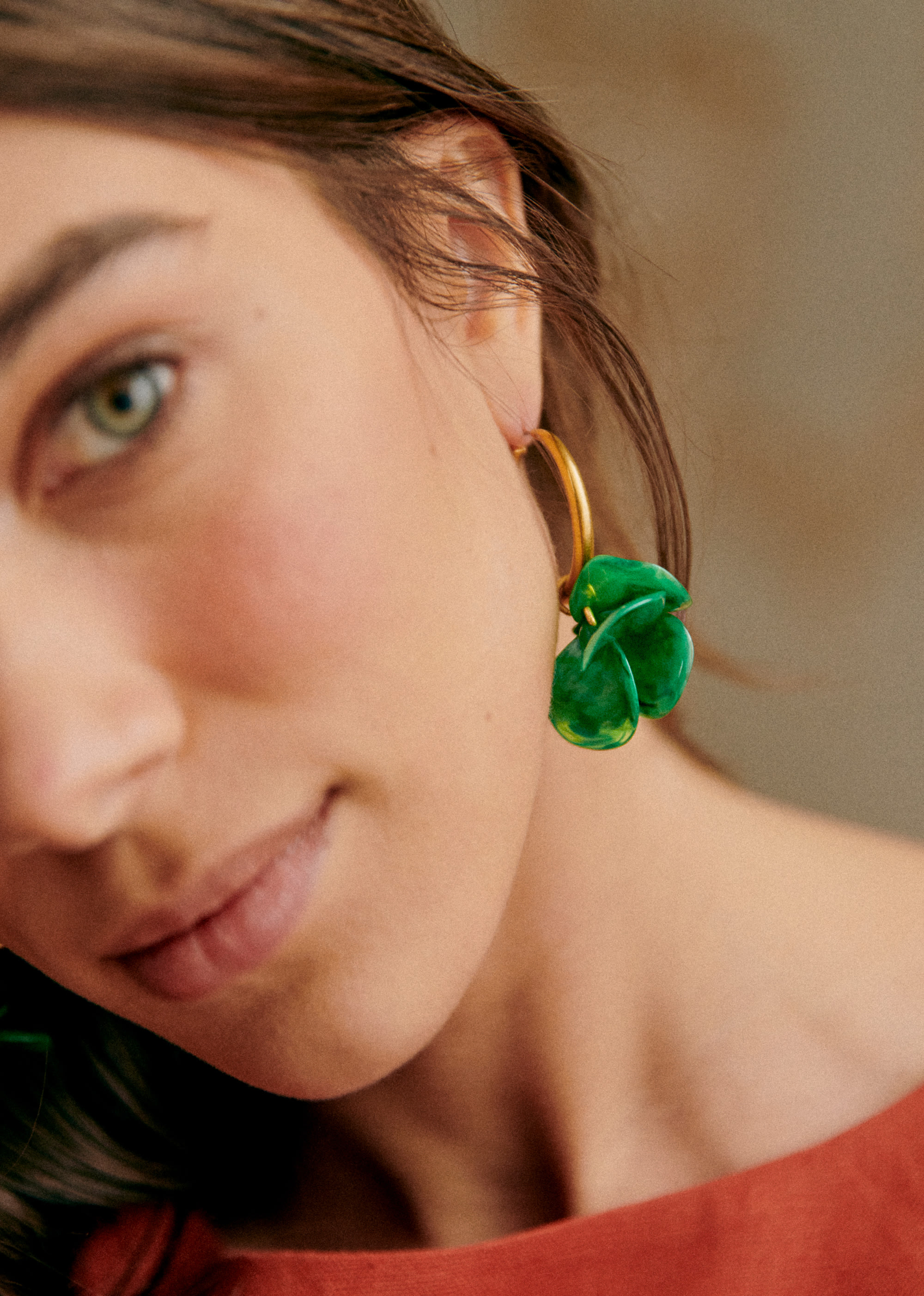 Anneaux Flora - Vert - E-SHOP/BIJOUX Boucles d'Oreilles 5905765