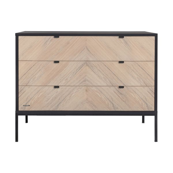 Kidsmill Vince Babykamer Black / Oak | Bed 60 x 120 cm   Commode Breed