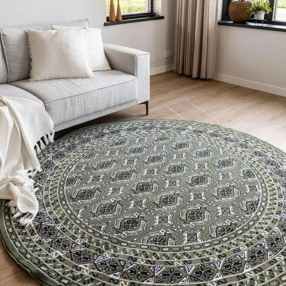 Interieur05 rond vintage vloerkleed Marad groen - 235 x 235 cm