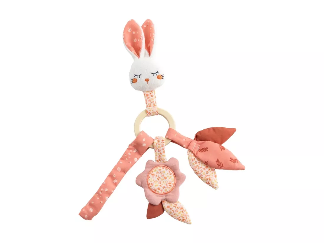Hochet en velours rose