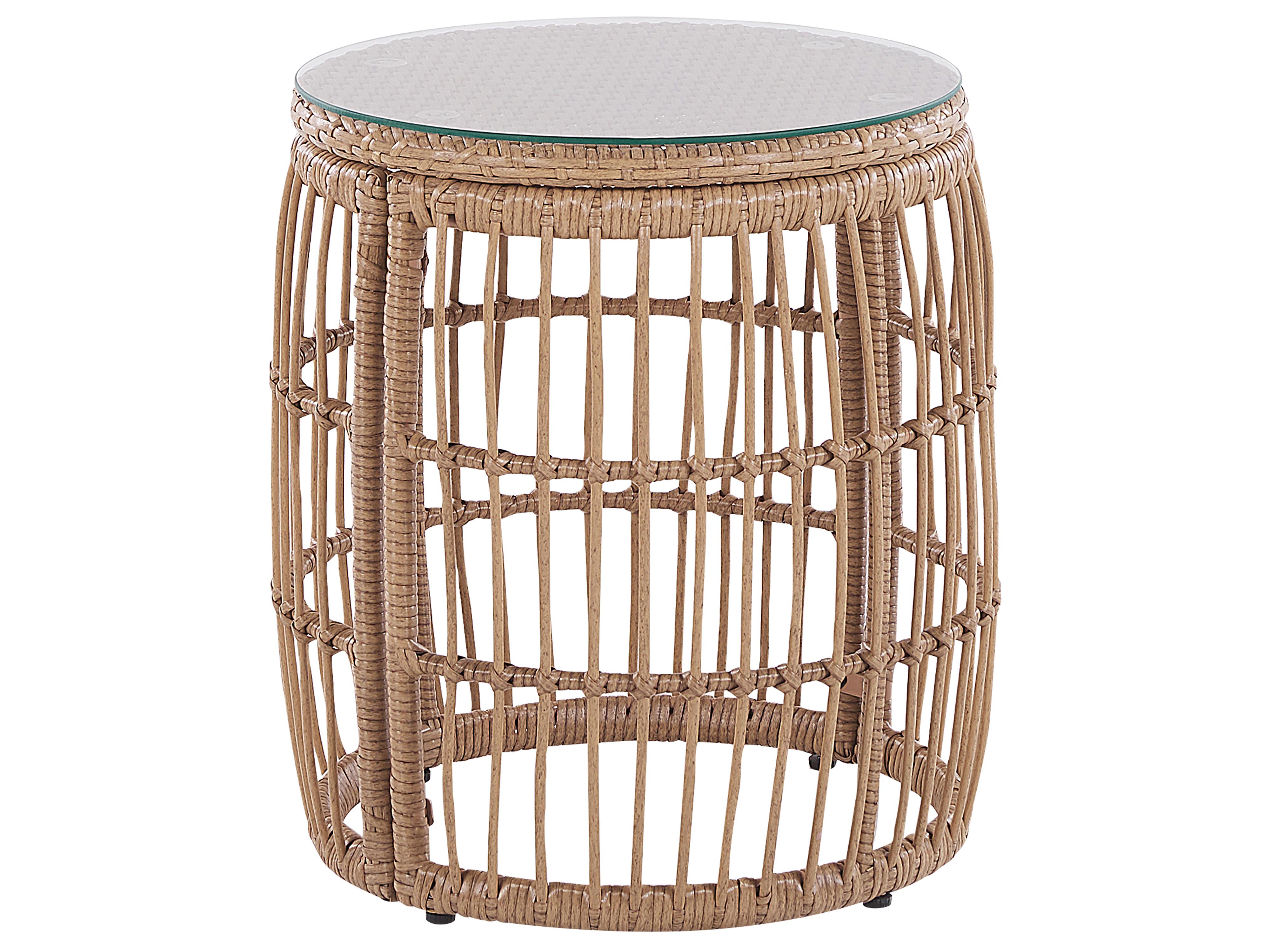 Loungeset met tafel 4-zits RAVELLO PE rotan Natuurlijk
