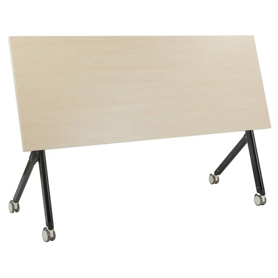 BENDI - Inklapbaar bureau - Lichthout/Zwart - 160 x 60 cm - Staal