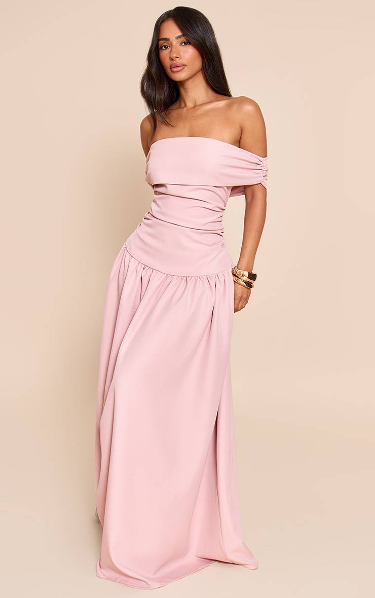 Rose Bébé Robe Maxi Plissée À Épaules Dénudées Petite