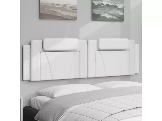 Coussin de tête de lit blanc 180 cm similicuir