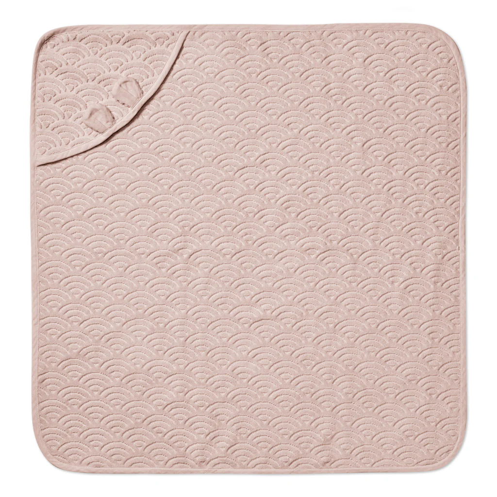 Håndklæde med hætte og ører, Baby - GOTS Dusty Rose