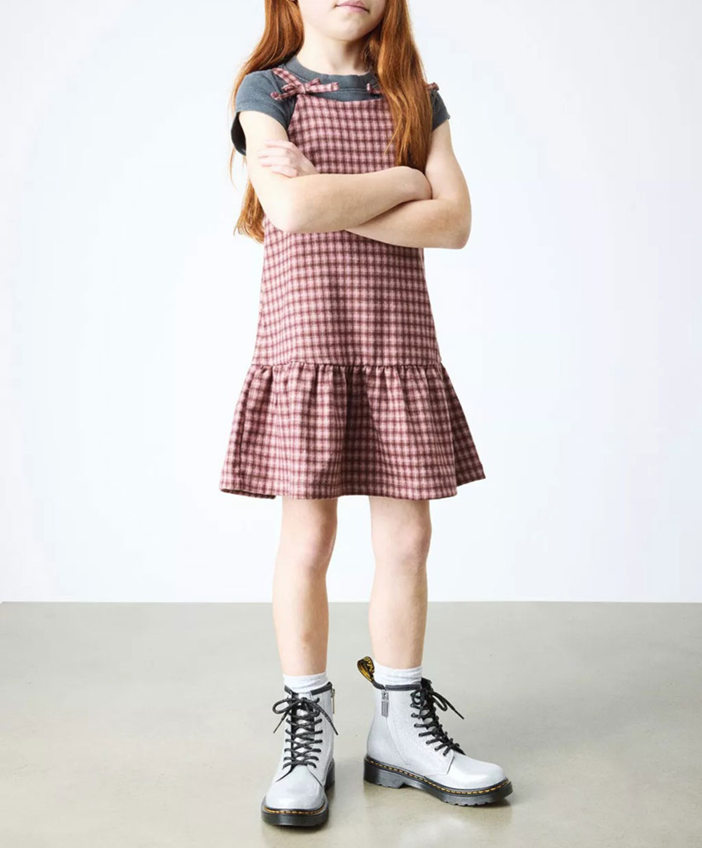 Dr. Martens 1460 J 8 Eye meisjes boots zilver