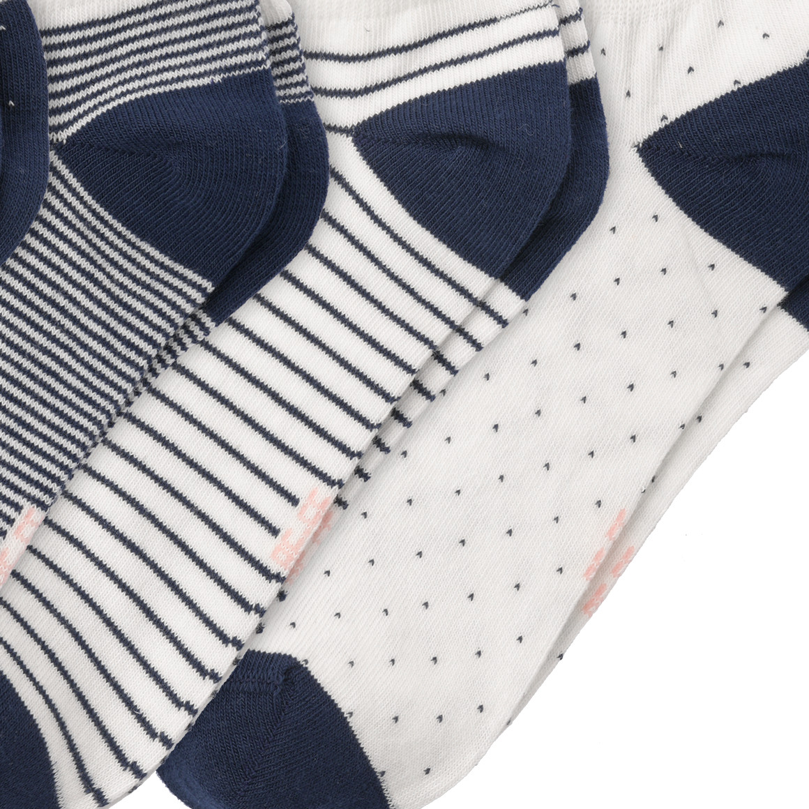 Gina Benotti 4 Paar Damen Sneaker-Socken im Set dunkelblau / weiss