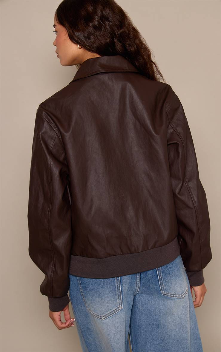 Dark Chocolate Veste Bomber En Synthétiquecuir