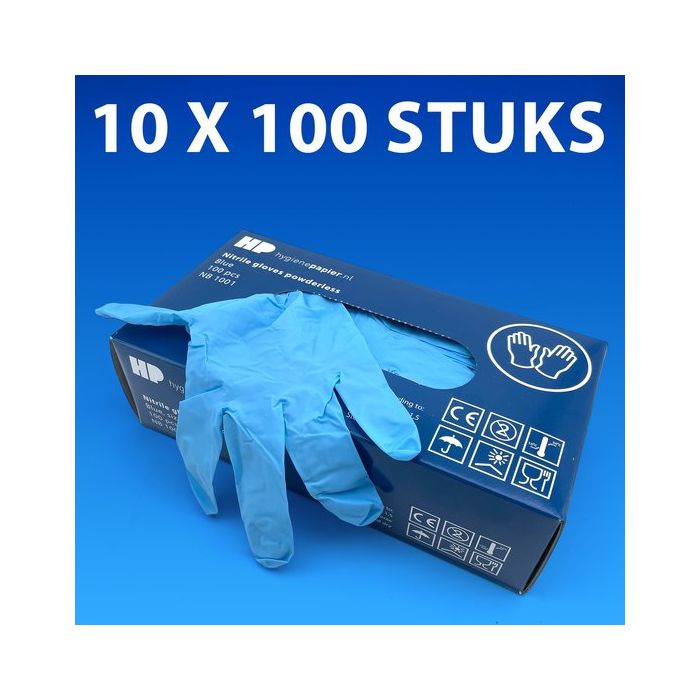 1000st Handschoenen soft nitril Small ongepoederd blauw