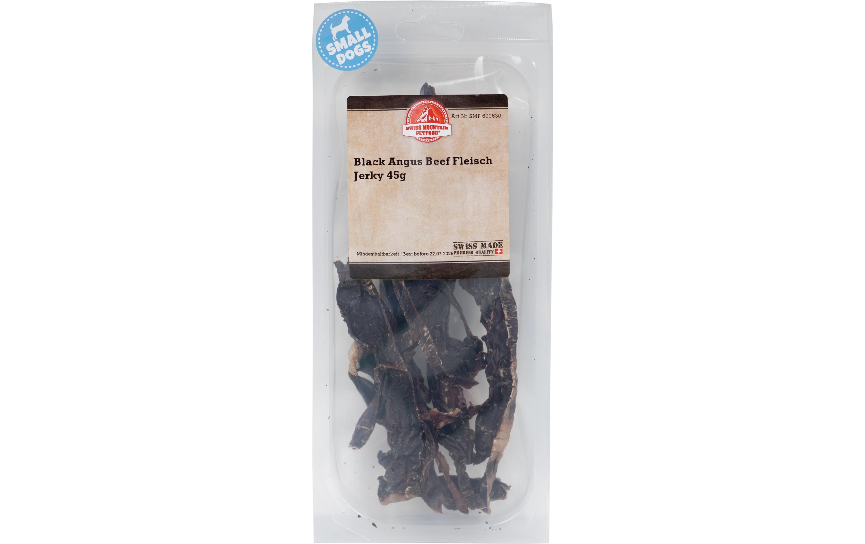 Kausnack Black Angus Beef Jerky, 45 gKausnack für kleine Hunde