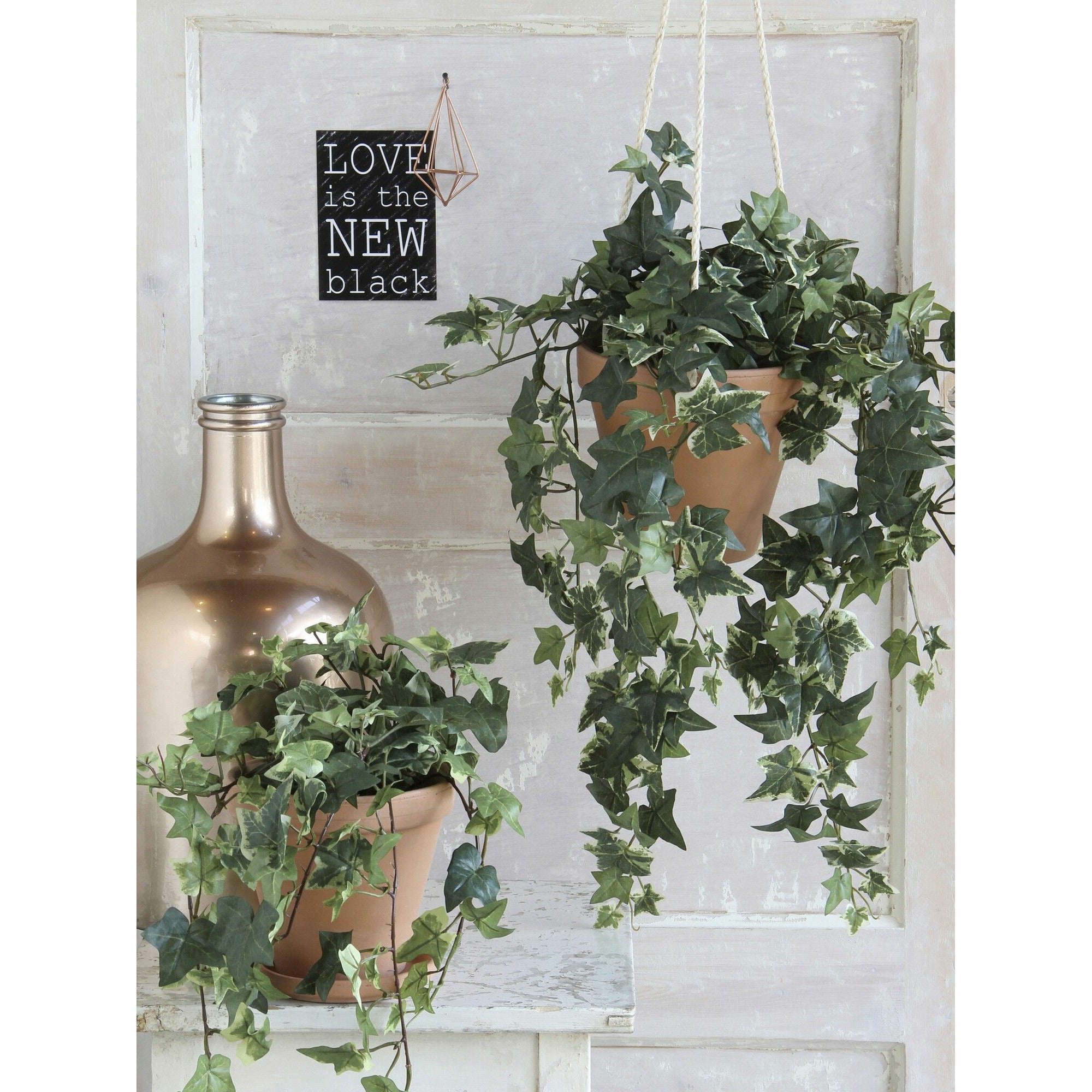 Mica Decorations Kunstplant - hedera - klimop - groen - 45 cm