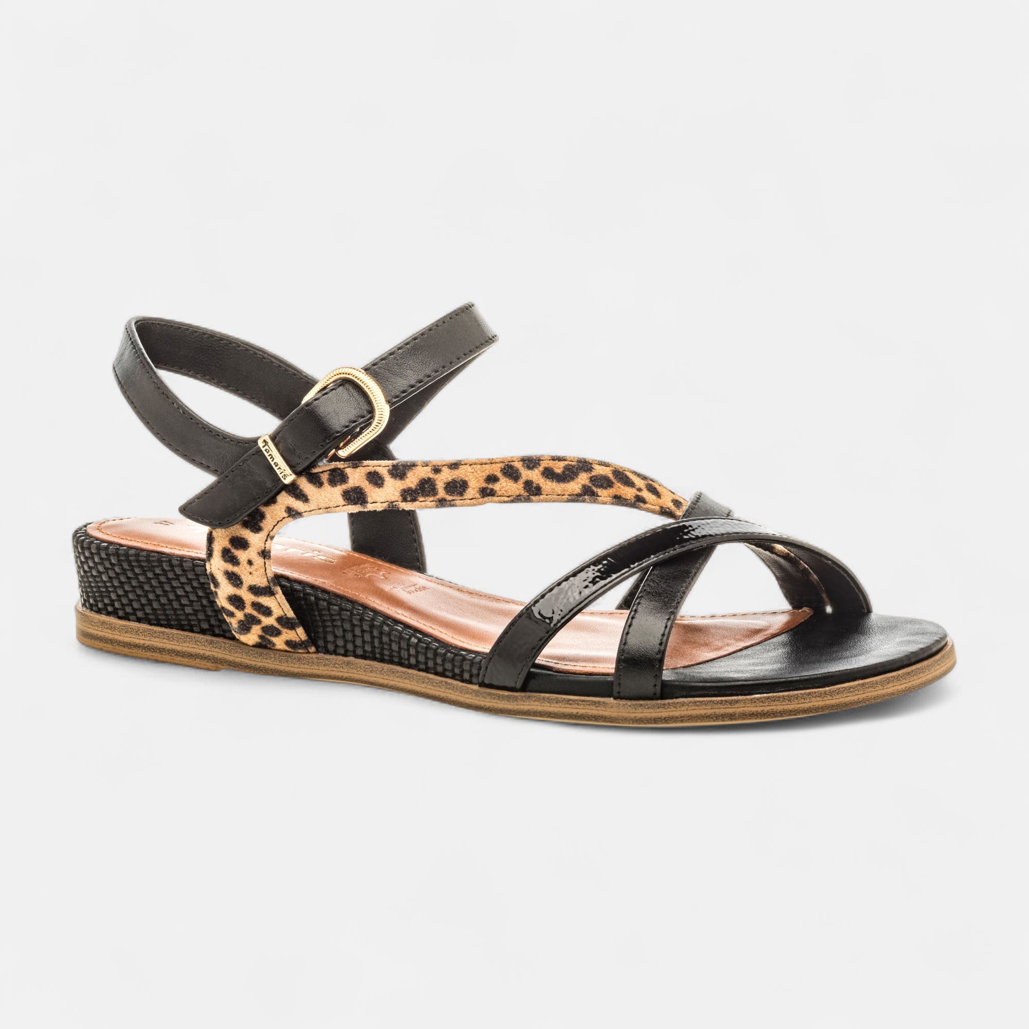 Sandales Femme en cuir noir
