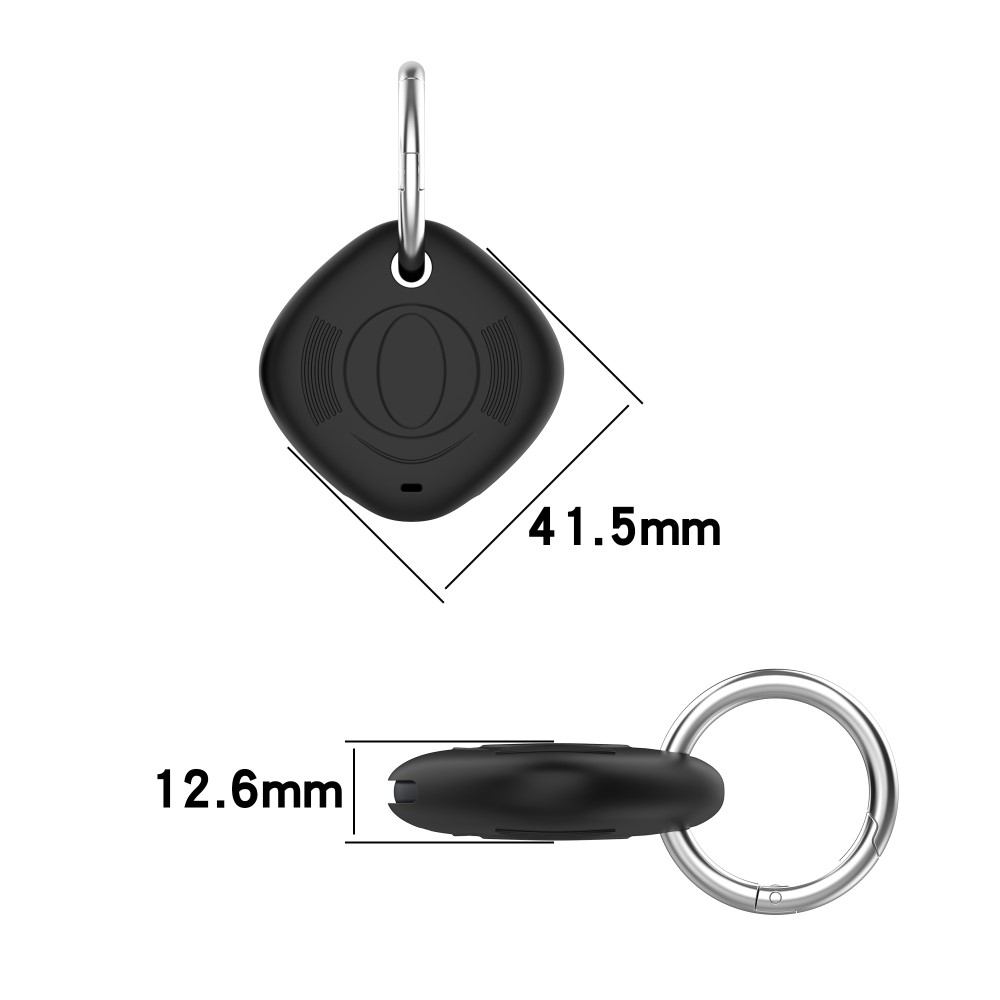 Samsung Galaxy SmartTag Anhänger Silikon Case Hülle Schlüsselanhänger mit Schlüsselring - Schwarz