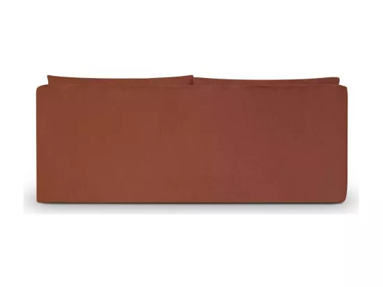 Canapé convertible 3 places avec coffre de rangement en tissu chenille terracotta - Jasper