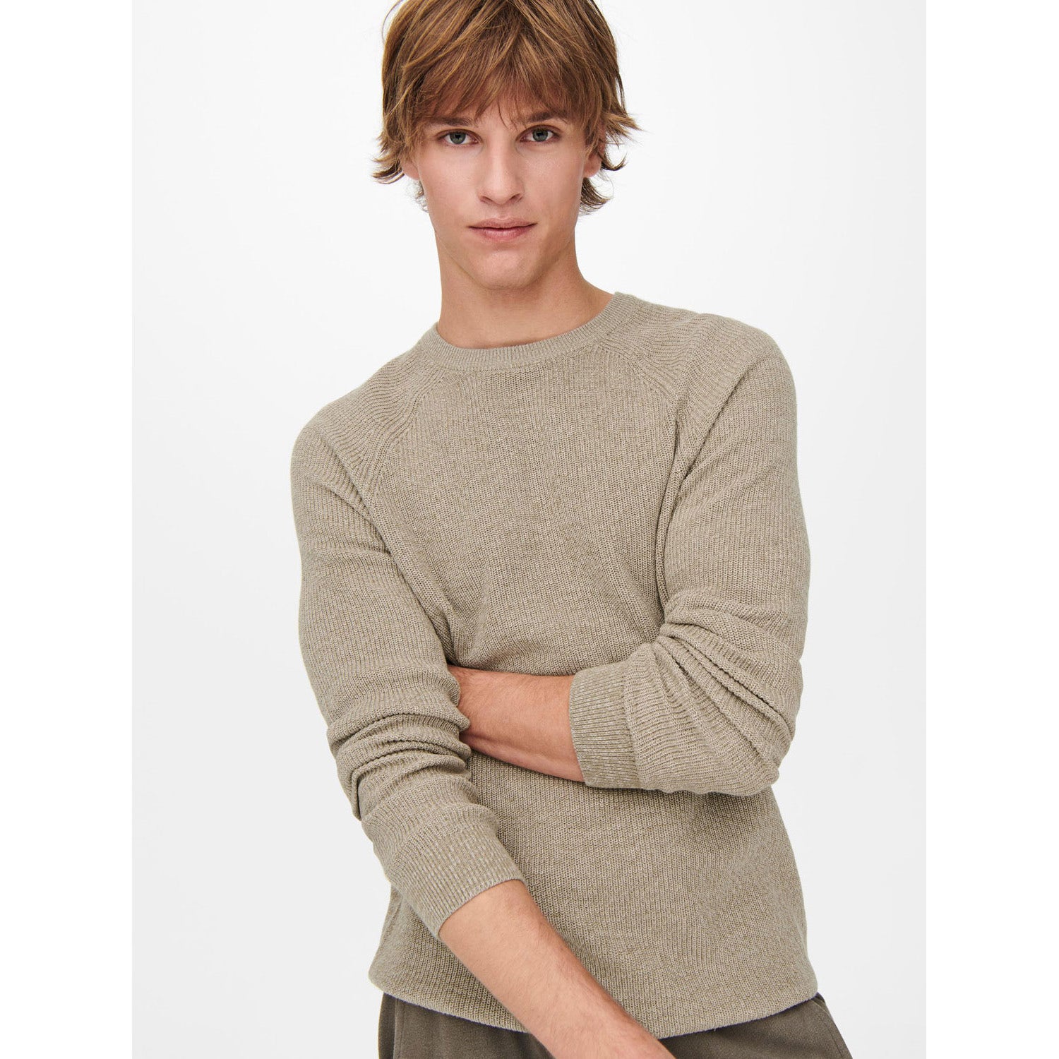 ONLY & Sons  Dennis 12 Structuur Raglan Crew Neck Knit