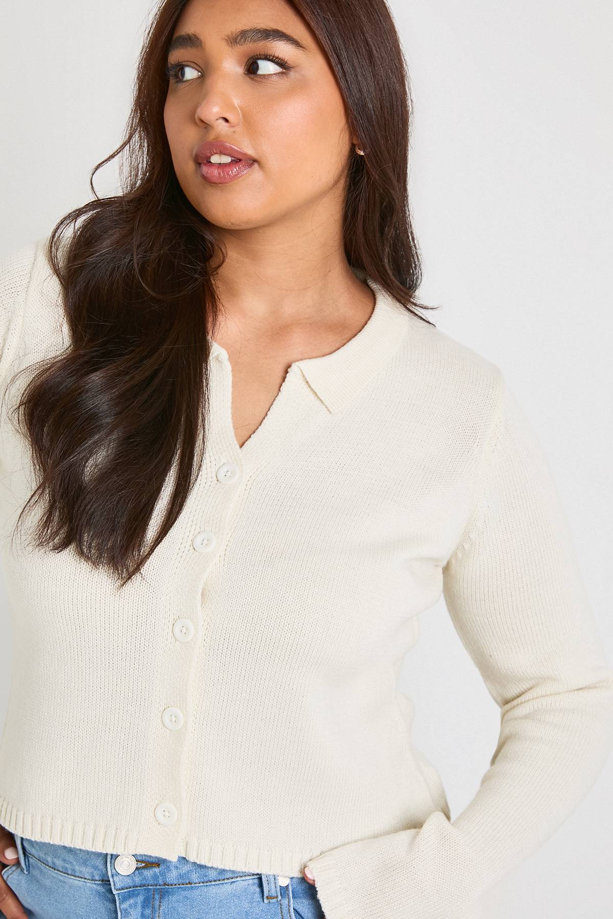 boohoo Haut boutonné à col Plus