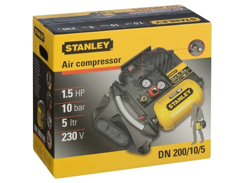 STANLEY - KOMPRESSOR 5L 1.5HK TRANSPORTABEL