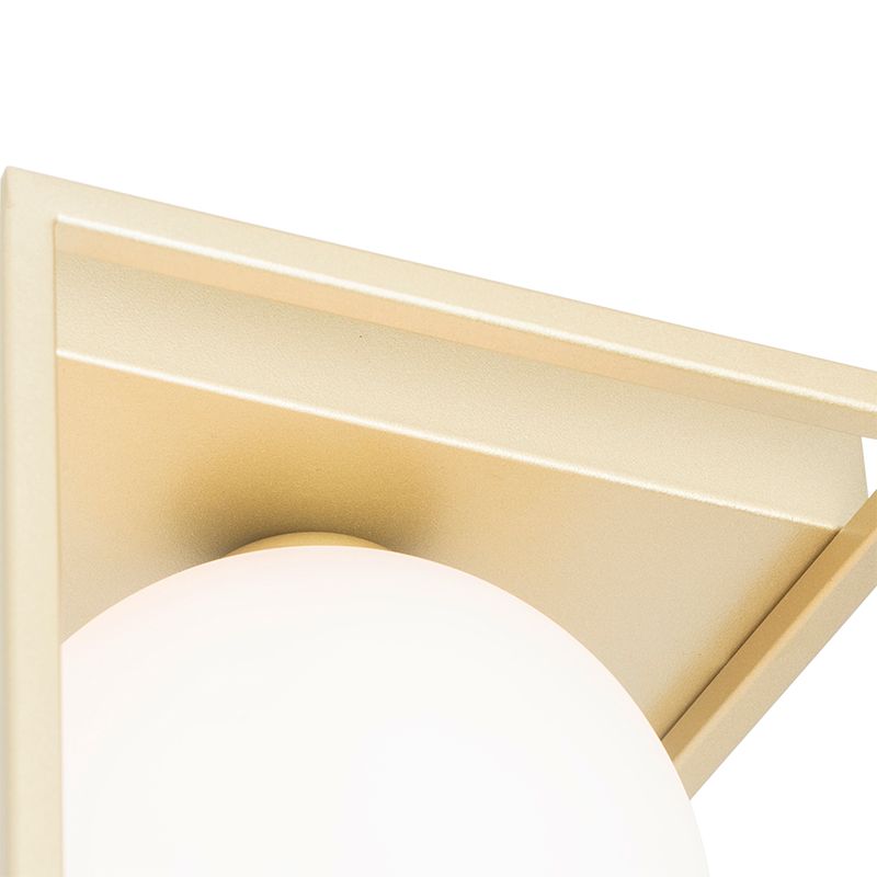 Design plafondlamp goud met wit glas - Aniek