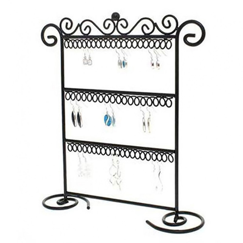 Porte bijoux cadre porte boucle d'oreille (22 paires) Noir