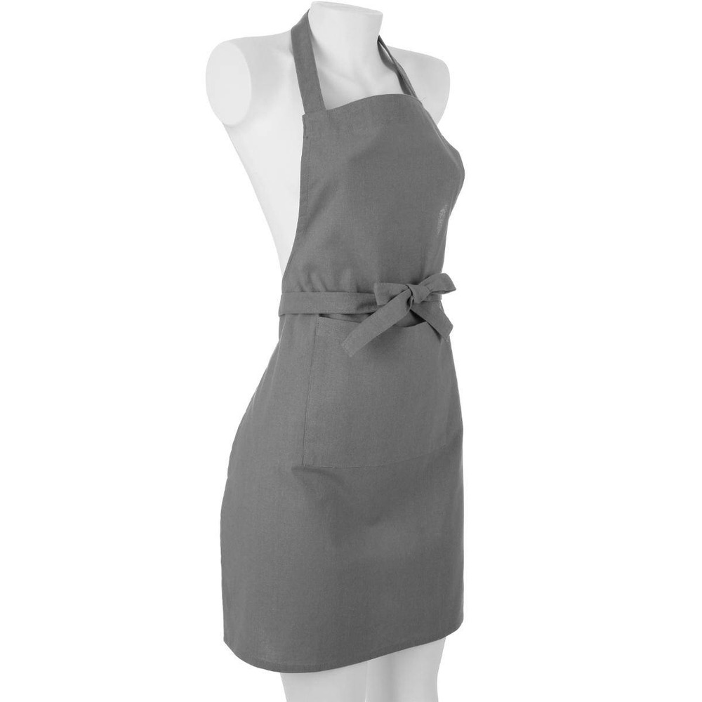 Tablier - coton - gris clair - 60x80 cm