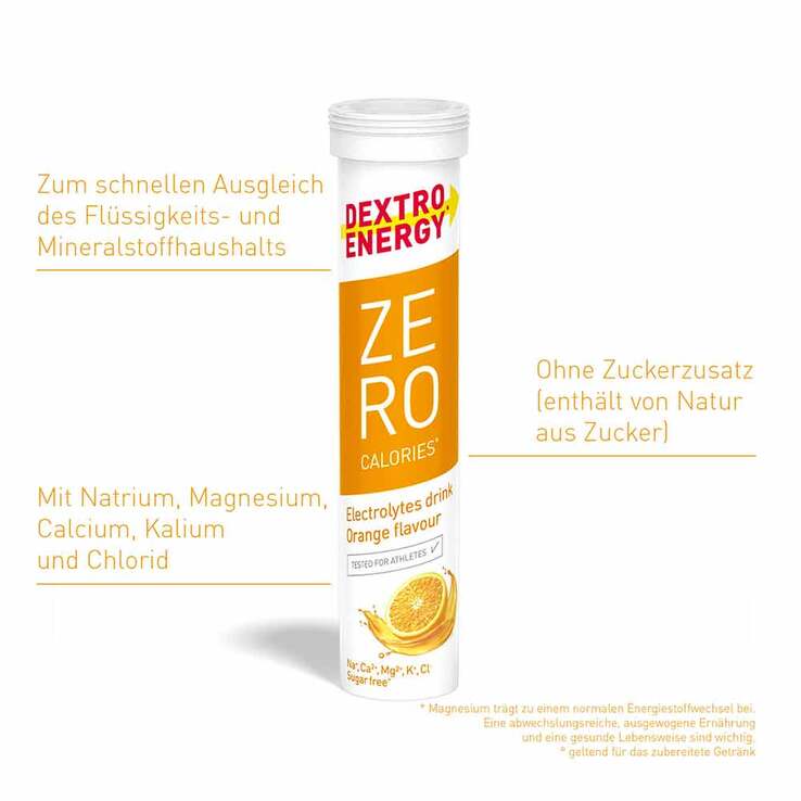 Dextro Energy Zero Calories Orange Brausetabletten, 20 St