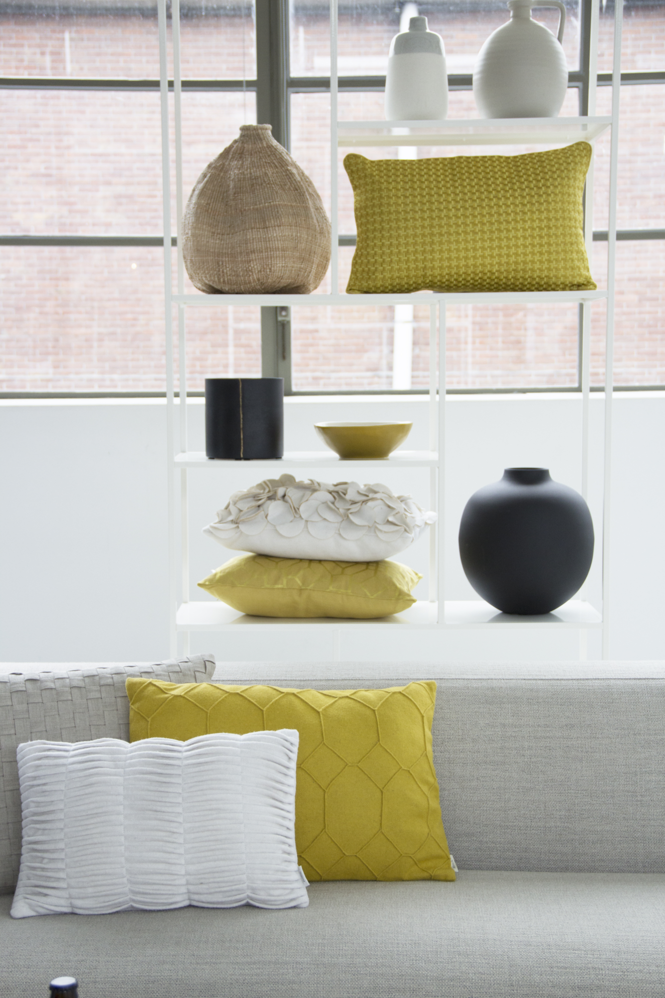 Kussen small wave Small wave mustard
