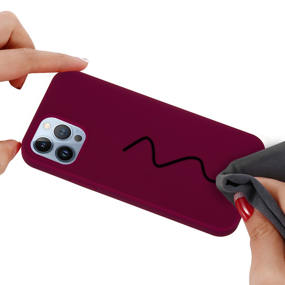 iPhone 15 Pro Silikon Case Hülle - Dunkelrot