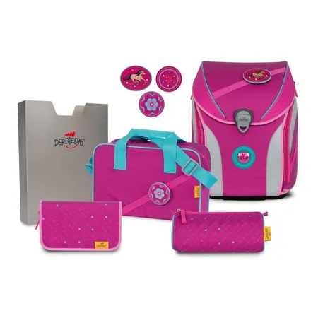 DerDieDas Schulranzenset ErgoFlex MAX Buttons Boho, 5-teilig