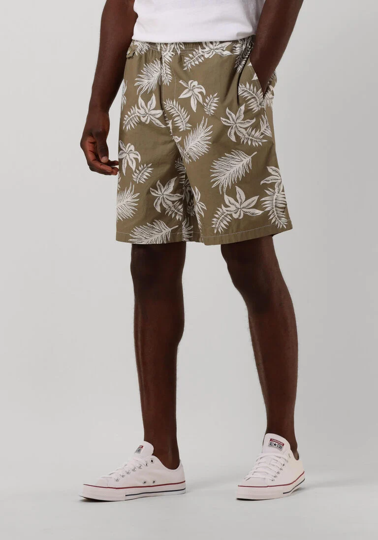 SCOTCH & SODA khaki scotch & soda korte broek seasonal relaxed straight - printed poplin bermuda