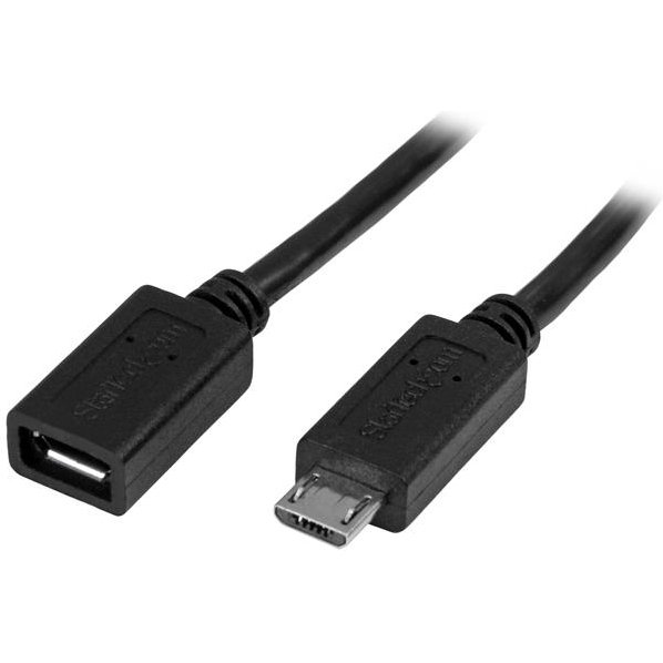 StarTech.com Câble d'extension Micro USB de 50 cm - M/F - Noir