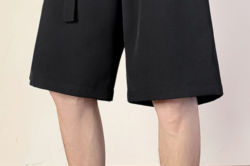 emeisa - Effen korte broek met halfhoge taille