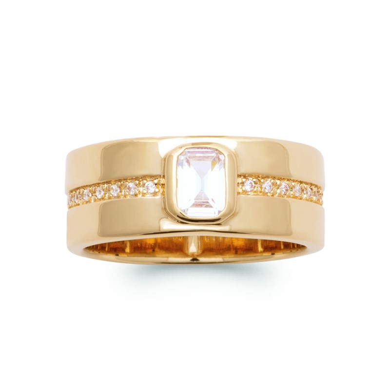 Bague Femme - Plaqué Or - Oxyde de zirconium