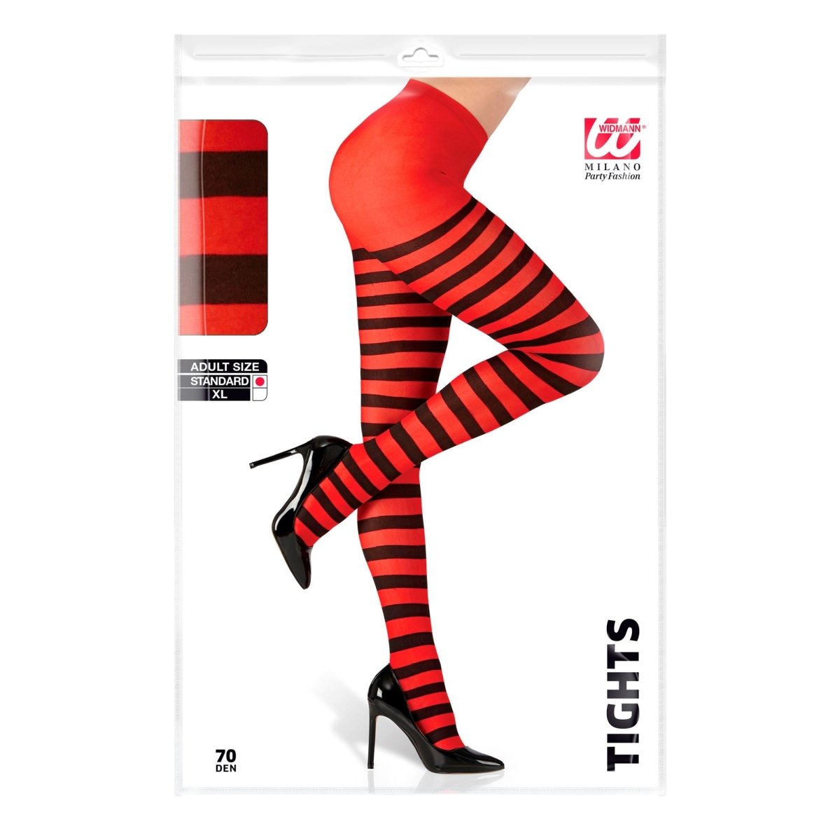 Halloween Panty Zwart Rood Gestreept