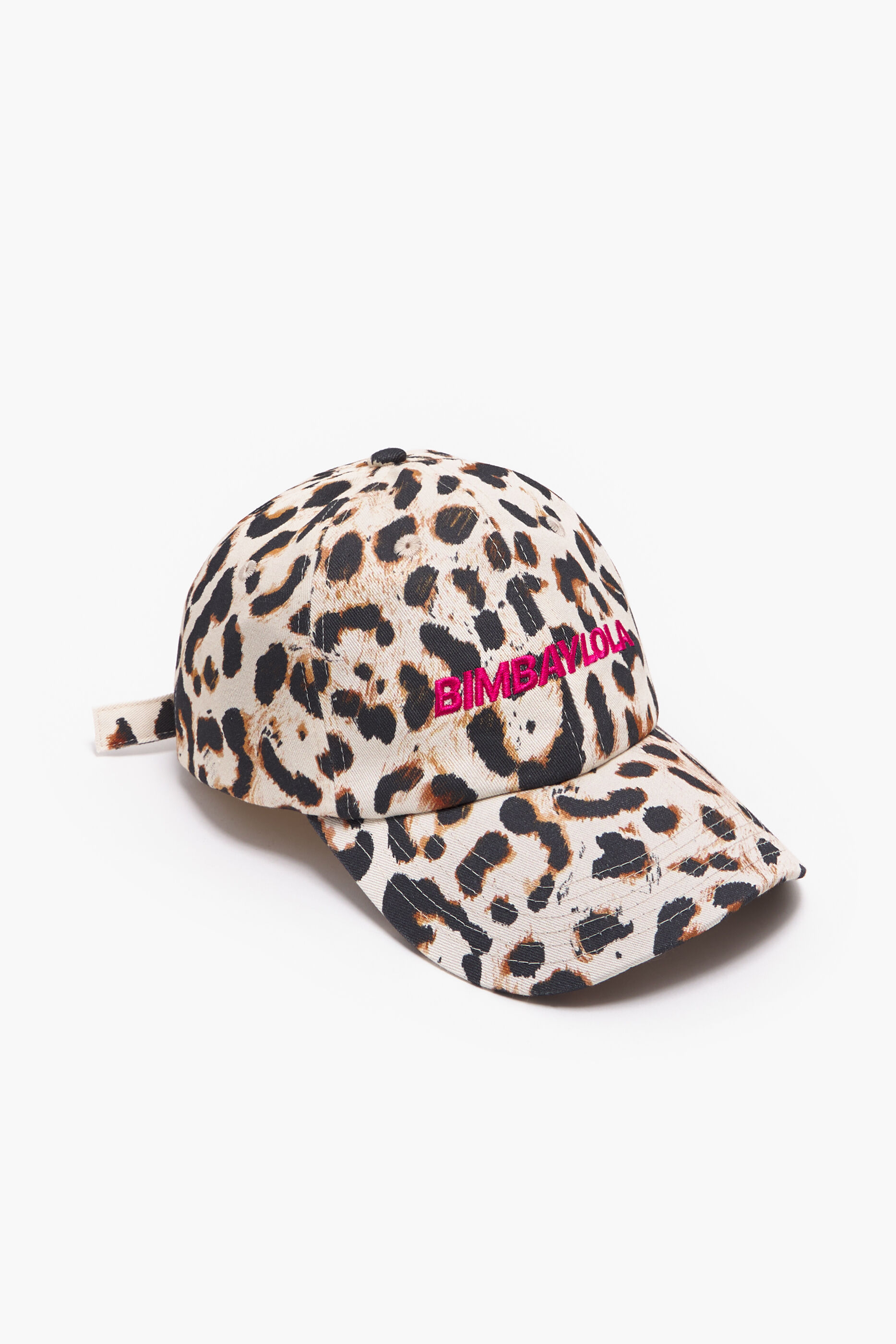 Boné de algodão com estampa de leopardo natural