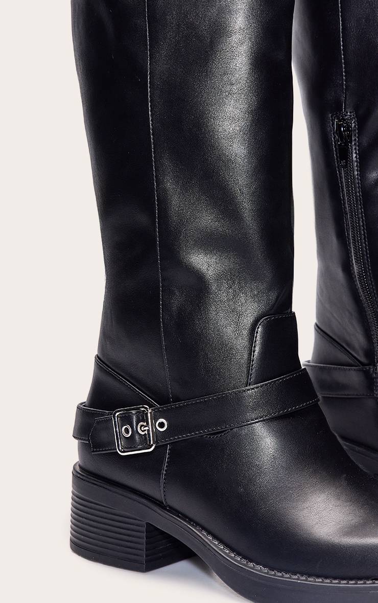 Marron Bottes Cuissardes En Synthétique Avec Détails Boucles