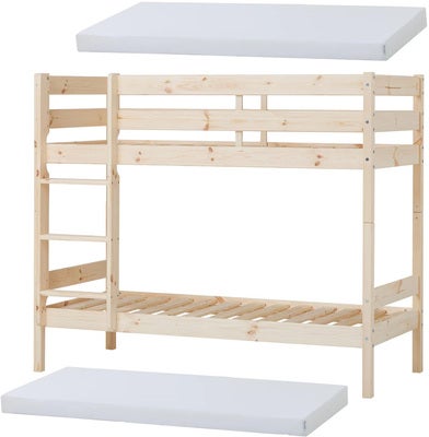 Hoppekids ECO Comfort Køyeseng med 2 stk. Skummadrasser 70x160, Tre